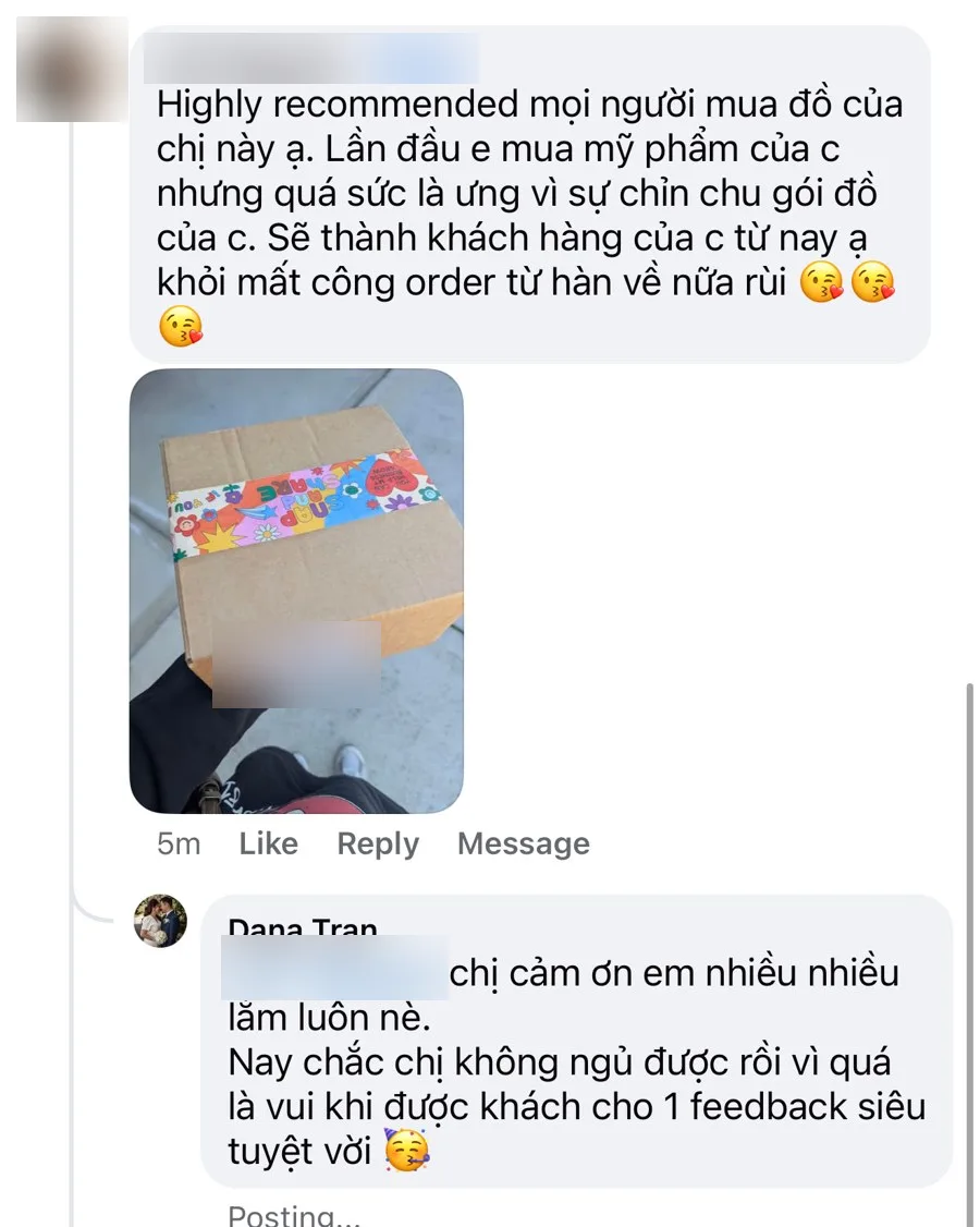 Real customer message (name hidden)